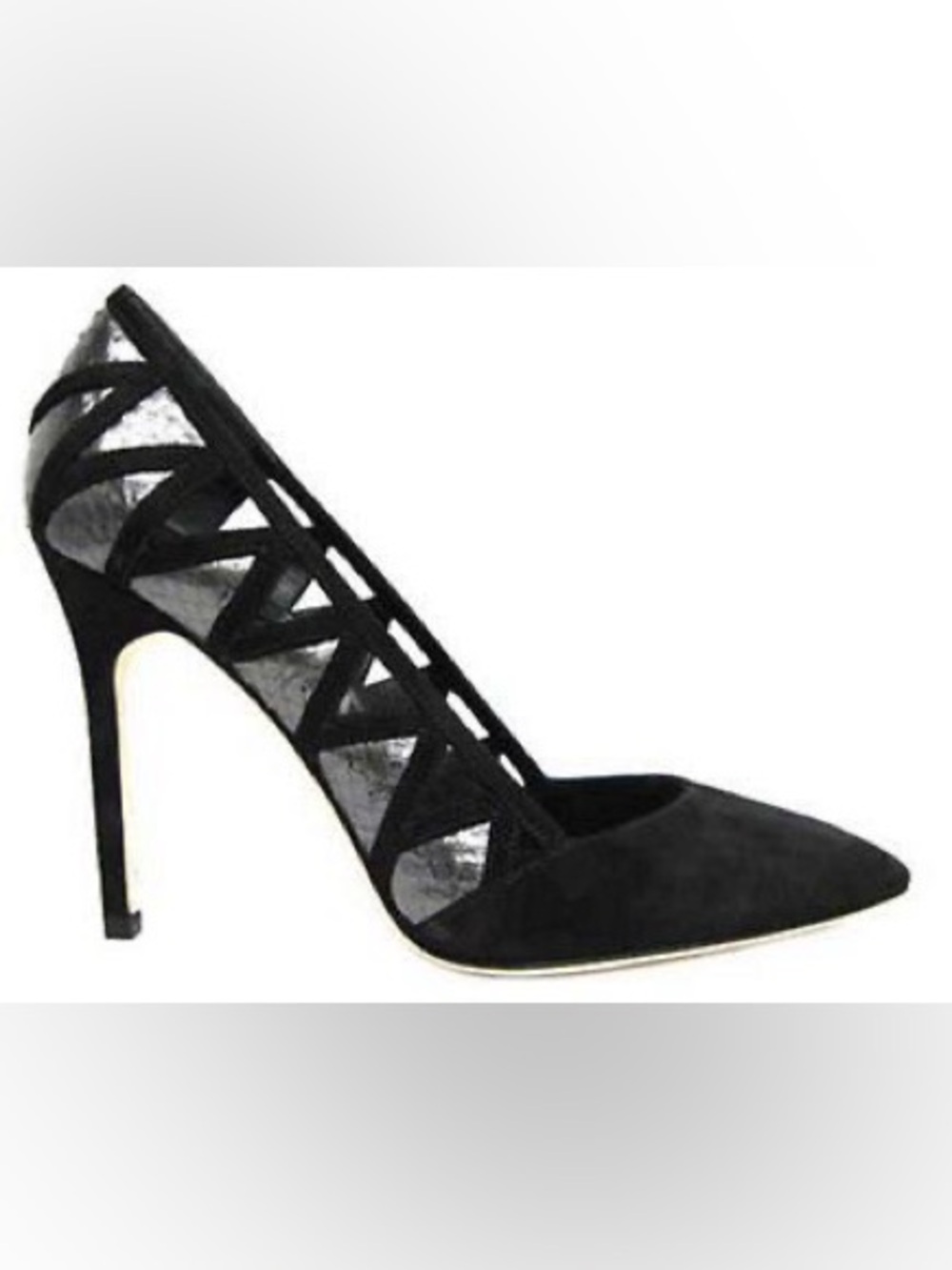 Brian Atwood | Nicollette | Black/Dark Gray | Suede | Heels | Size 8.5